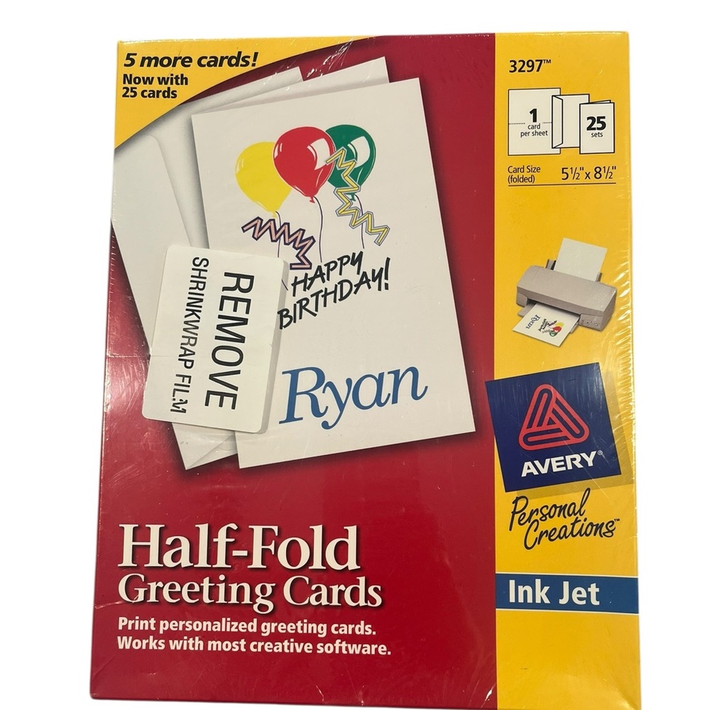 Avery Half-Fold Greeting Cards 5.5”‎ x 8.5” Ink Jet 3297